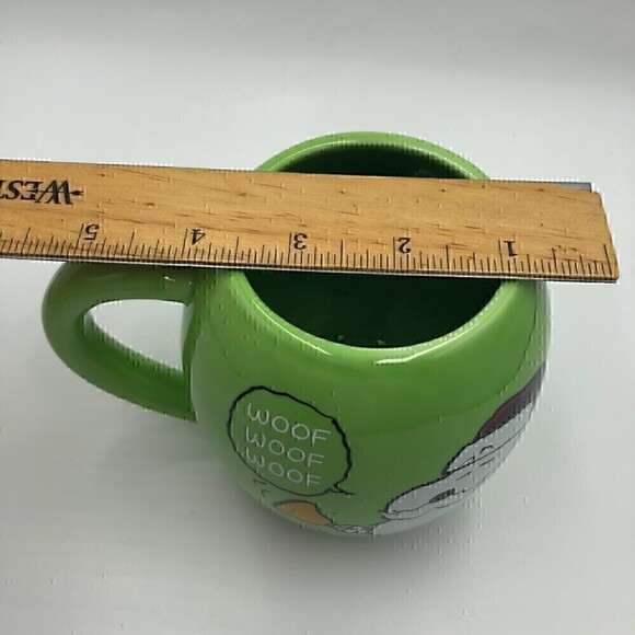 Peanuts Christmas Kcare Green Snoopy Woodstock Oversized Ceramic Mug Cup - Picture 13 of 13
